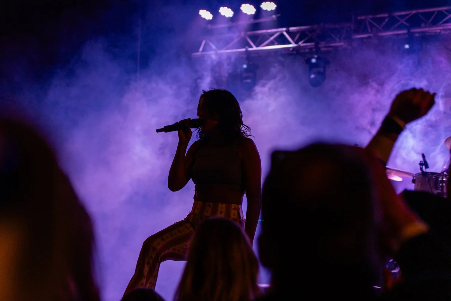 Fly By Radio's vocalist performing